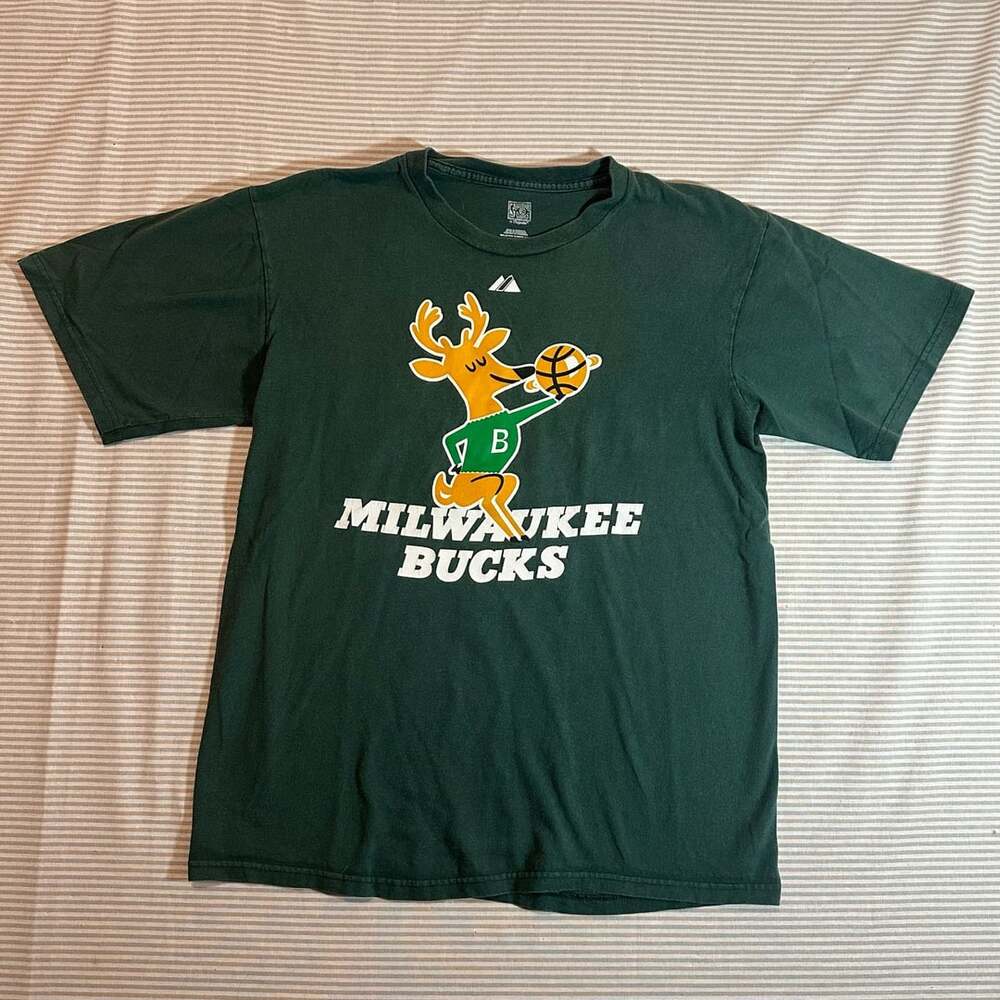 Majestic Hardwood Classics Milwaukee Bucks Green T-Shirt